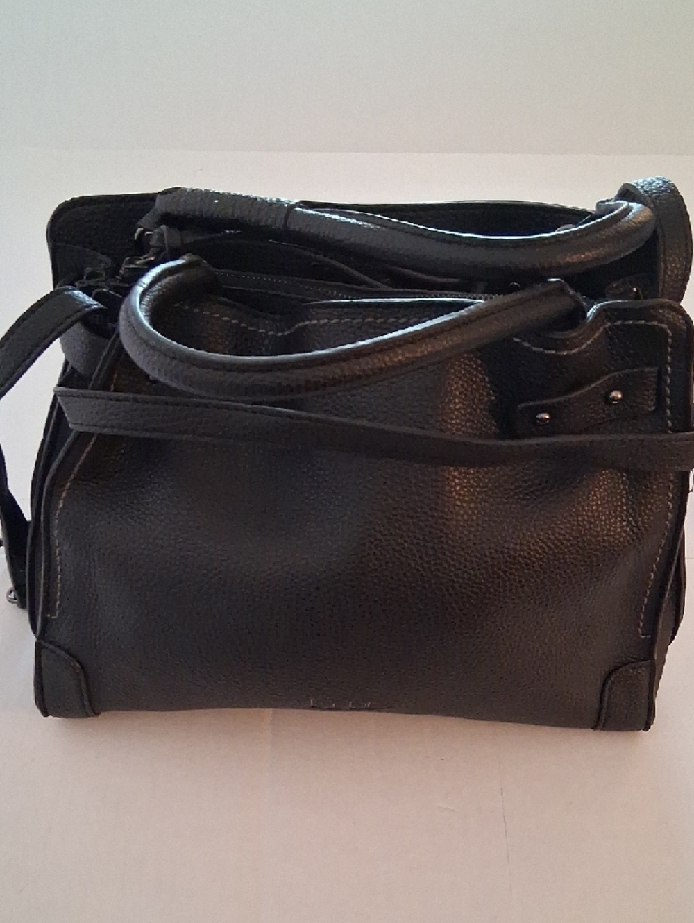 NIcole Miller Black Leather Shoulder Bag – Classic Everyday Tote - Picture 5 of 10